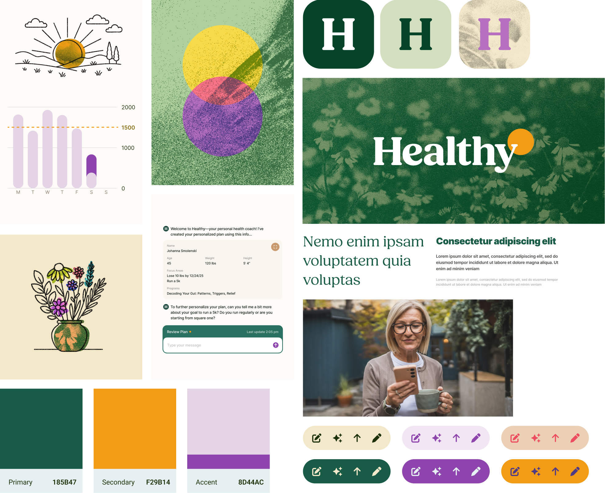 Final approved moodboard establishing the direction for the new Healthy brand
