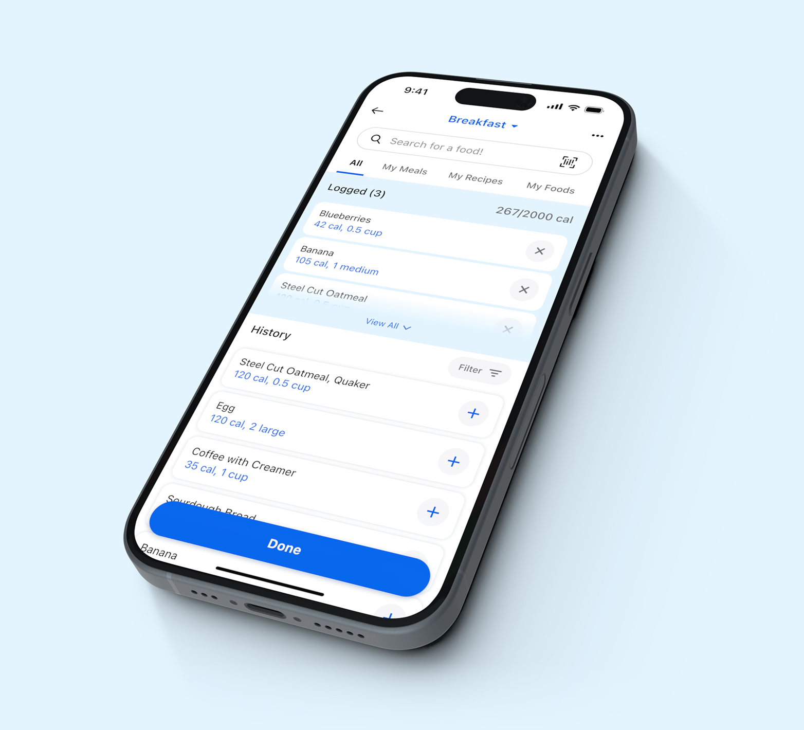 MyFitnessPal product mockup