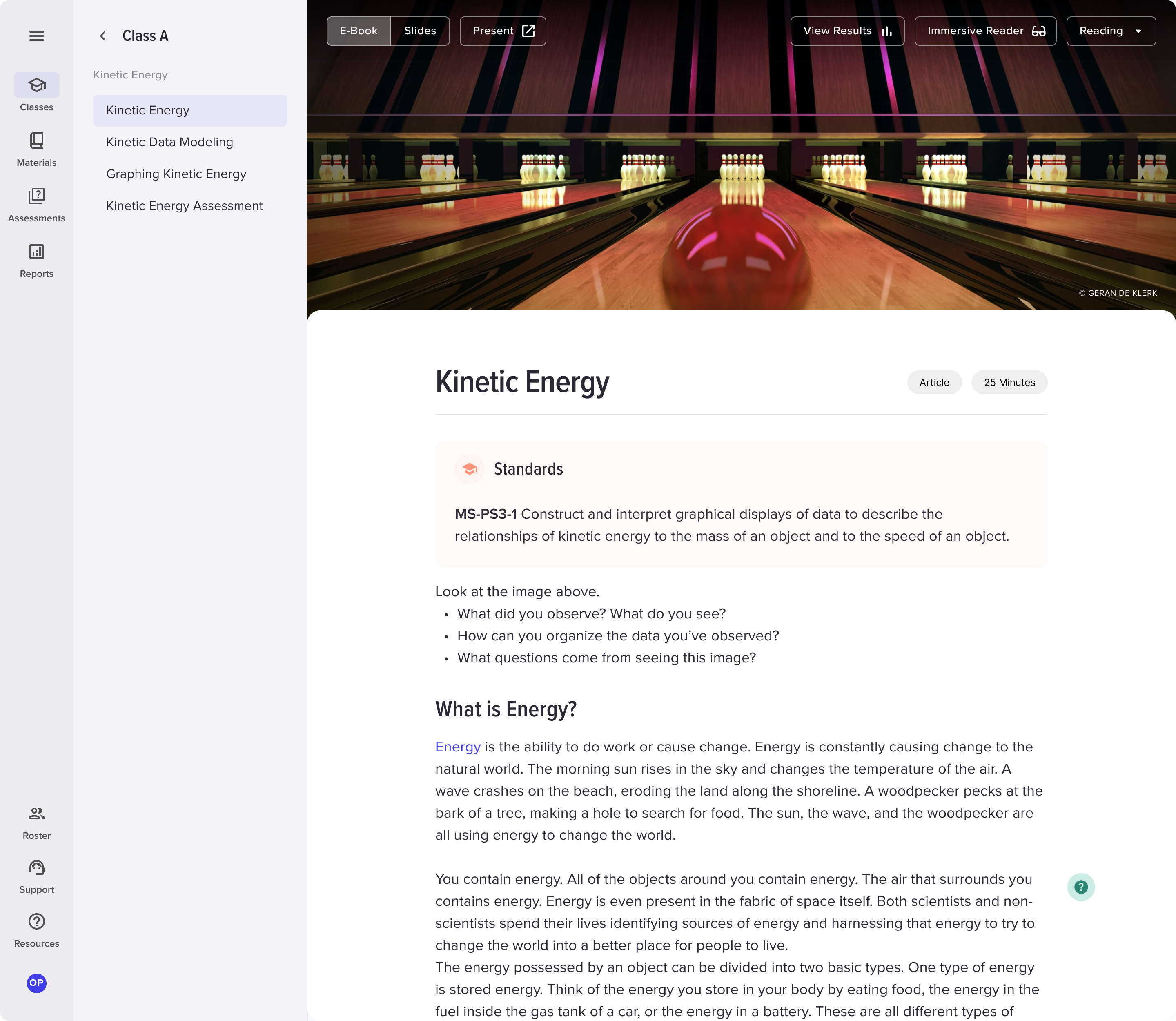 Article content type in e-textbook view